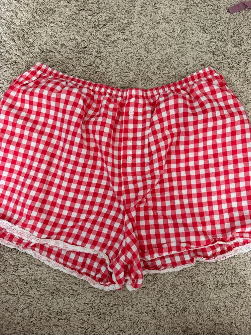 Target Red and White Gingham Sleep Shorts by Colsie